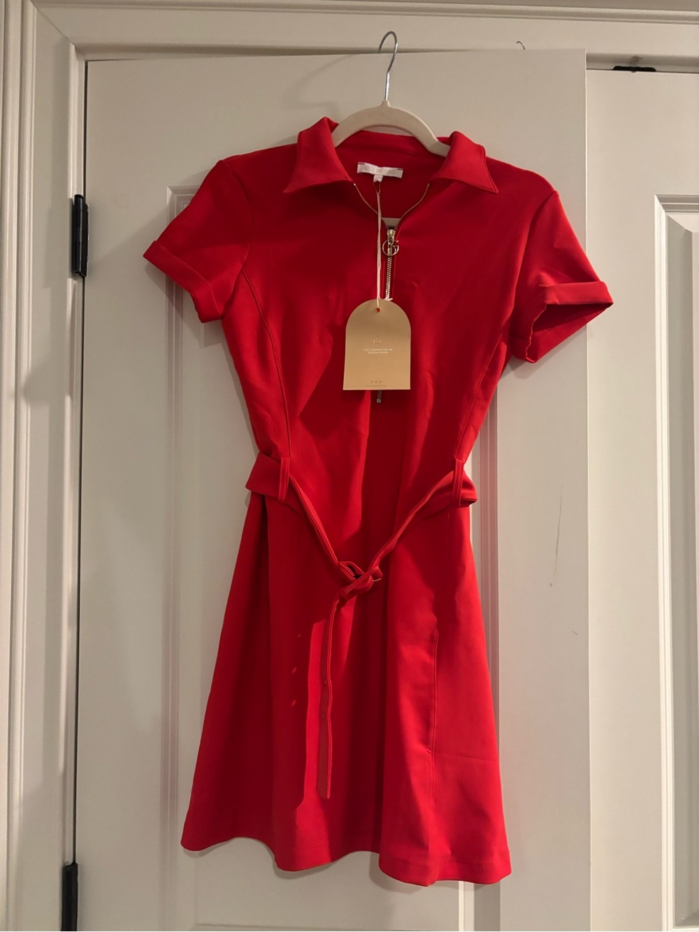 Goldie Byrd Red Polo Dress with belted waist